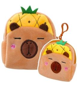 Portfelik pluszowy z brelokiem Kapibara ananas