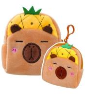 Portfelik pluszowy z brelokiem Kapibara ananas