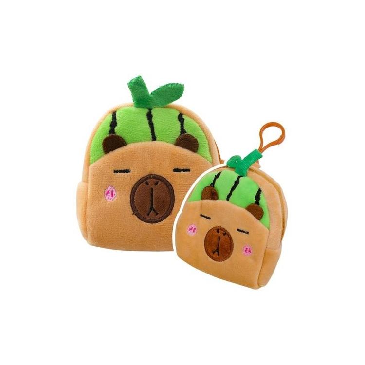 Portfelik pluszowy z brelokiem Kapibara arbuz