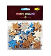 Gwiazdki z pianki brokatowej kolorowe 60szt