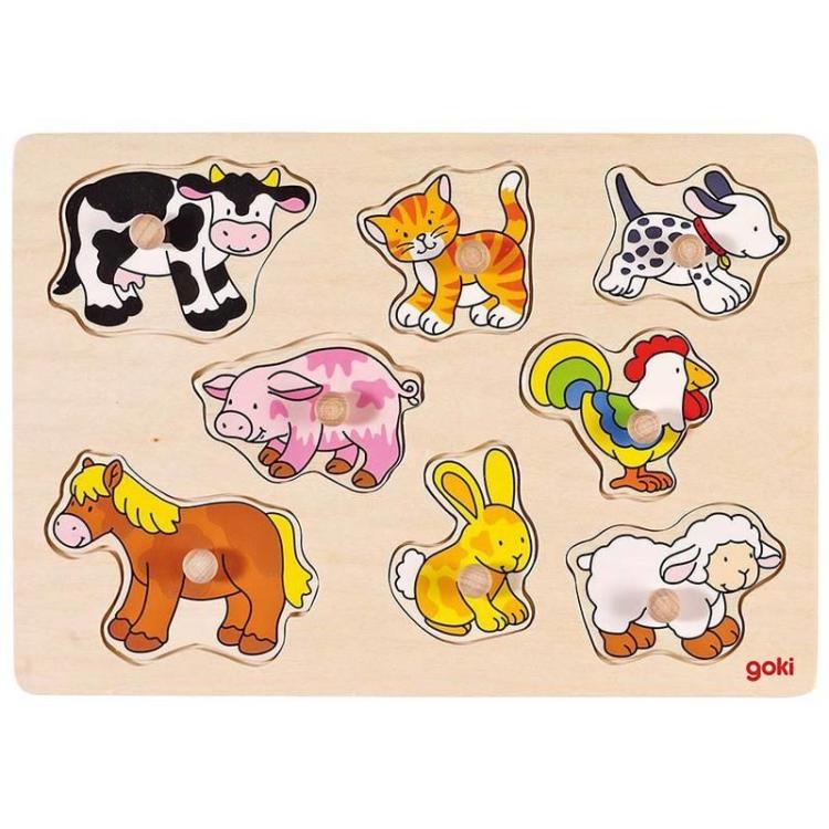 Układanka z uchwytami - zwierzęta wiejskie