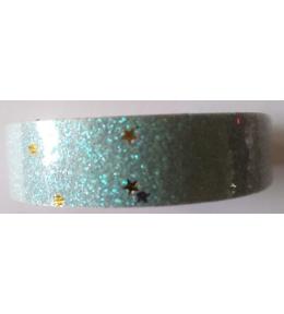 Taśma brokatowa z gwiazdkami błękitna 18mmx2m