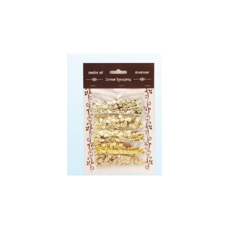 Zestaw cekiny złote 6mm 30g