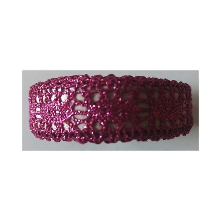 Taśma bawełniana metaliczna różowa 2m