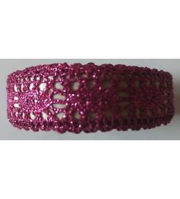 Taśma bawełniana metaliczna różowa 2m