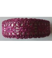 Taśma bawełniana metaliczna różowa 2m