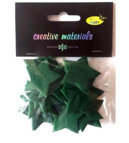 Gwiazdy z filcu zielone 4cm 24szt
