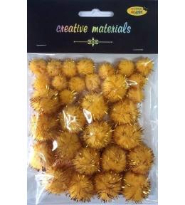 Pompony glitter złote 15x25mm 30szt