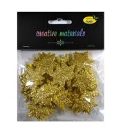 Gwiazdki z pianki brokatowej złote ok 50szt