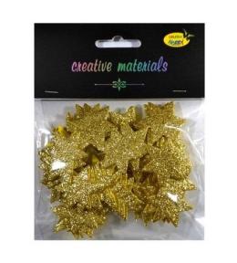 Gwiazdki z pianki brokatowej złote ok 50szt