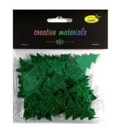 Choinki z pianki brokatowej zielone ok 60szt