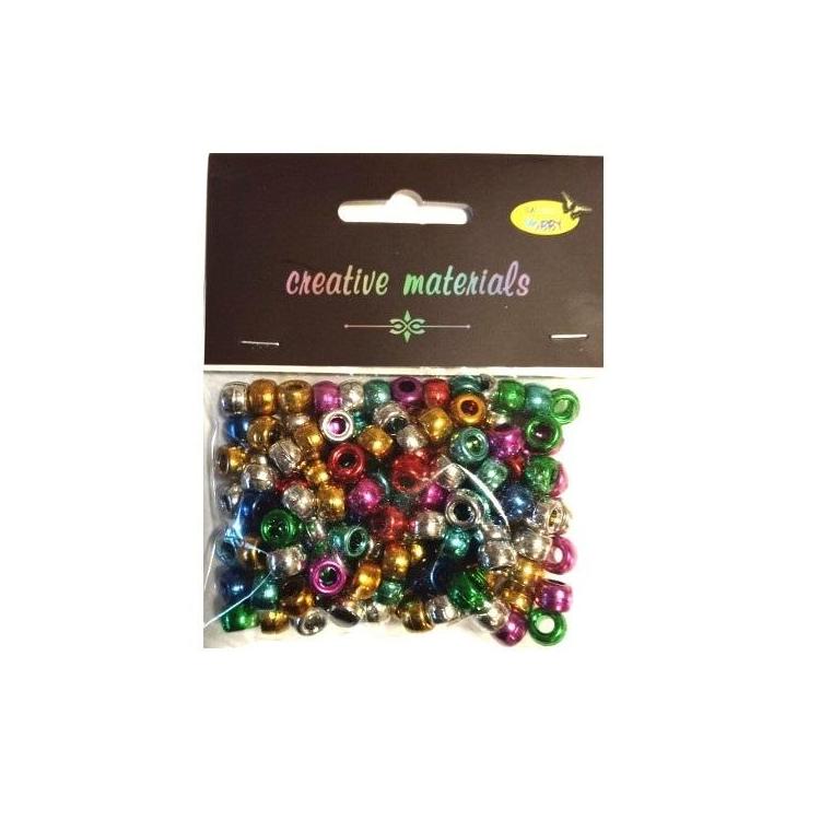 Koraliki metalowe 6mm 36g 150szt MIX