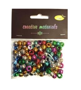 Koraliki metalowe 6mm 36g 150szt MIX