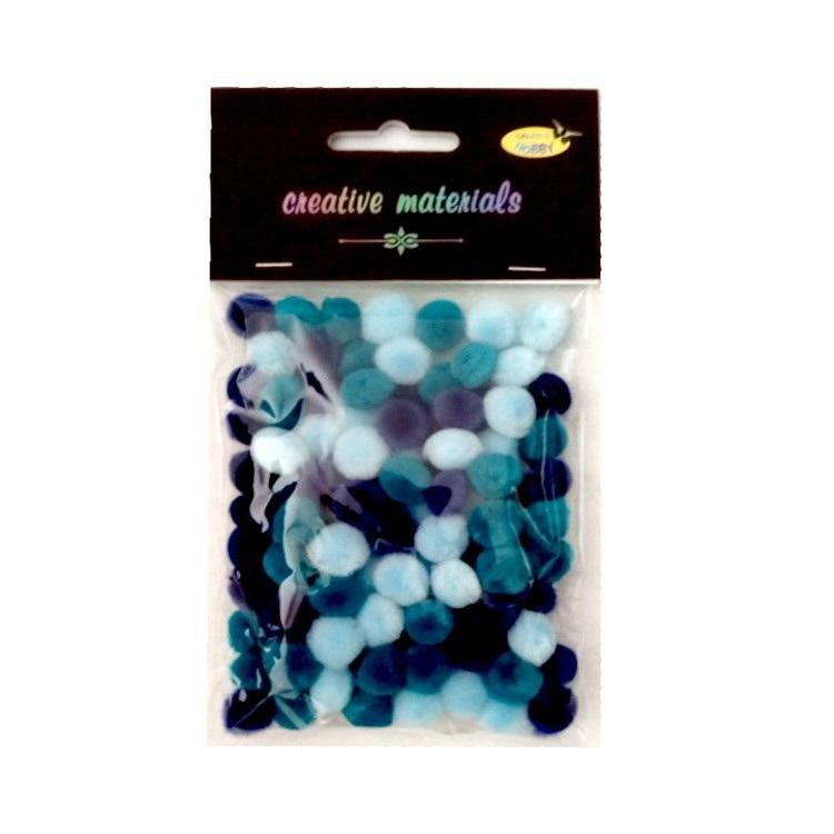 Pompony akrylowe niebieska 10mm 100szt