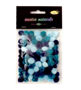 Pompony akrylowe niebieska 10mm 100szt