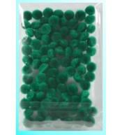 Pompony ciemnozielone 10mm 100szt