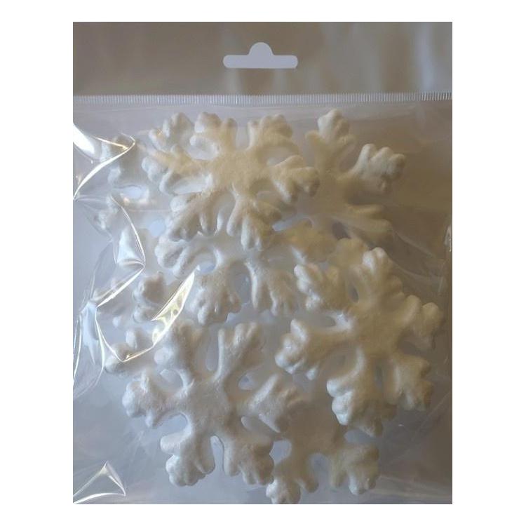 Śnieżynki ze styropianu 7,5cm 10szt