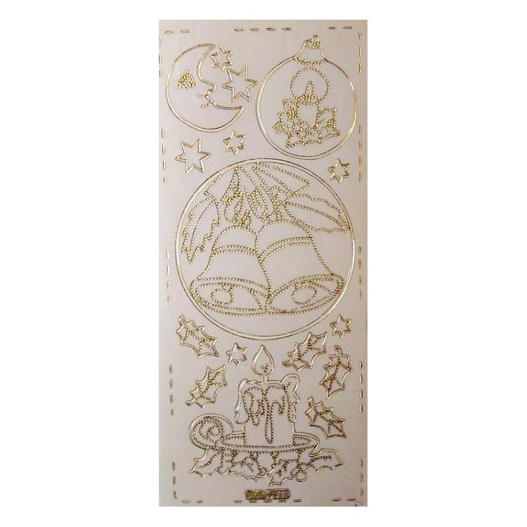 Stiker ażurowy 10x23cm transparentny złoty