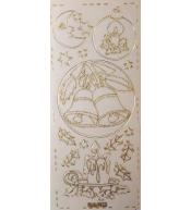 Stiker ażurowy 10x23cm transparentny złoty