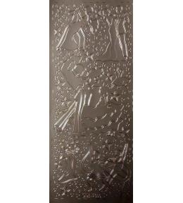 Stiker ażurowy 10x23cm złoty