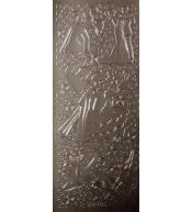 Stiker ażurowy 10x23cm złoty