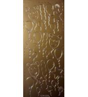 Stiker ażurowy 10x23cm złoty