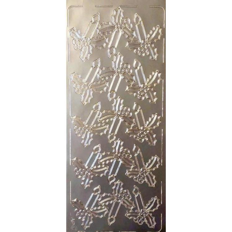 Stiker ażurowy 10x23cm srebrny