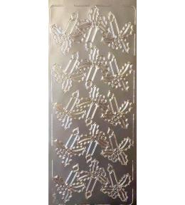 Stiker ażurowy 10x23cm srebrny