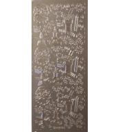 Stiker ażurowy 10x23cm srebrny