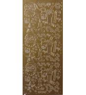 Stiker ażurowy 10x23cm złoty