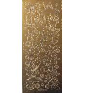 Stiker ażurowy 10x23cm złoty