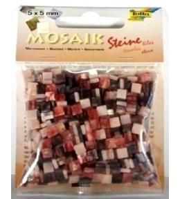 Mozaika kamyczki marmurkowe 5x5mm czerwona