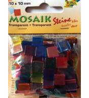 Mozaika kamyczki transparentne 10x10mm 190szt