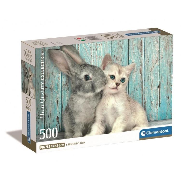 Puzzle 500 Compact Cat & Bunny