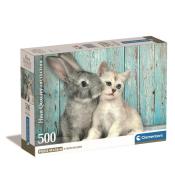 Puzzle 500 Compact Cat & Bunny