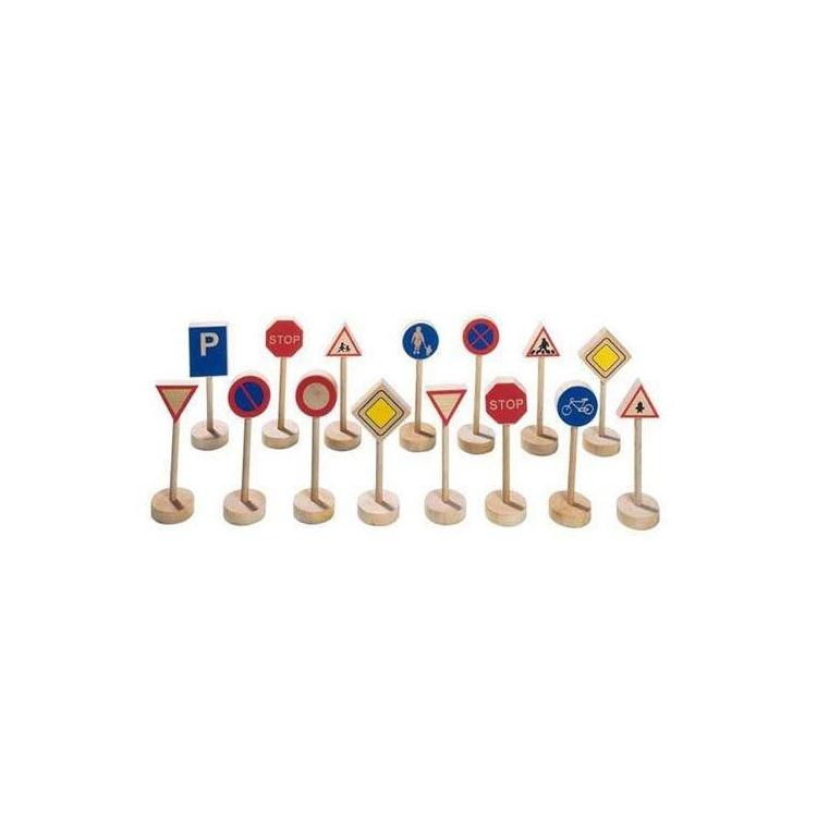 Drewniane znaki drogowe zestaw do zabawy