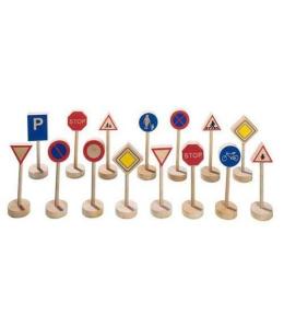 Drewniane znaki drogowe zestaw do zabawy