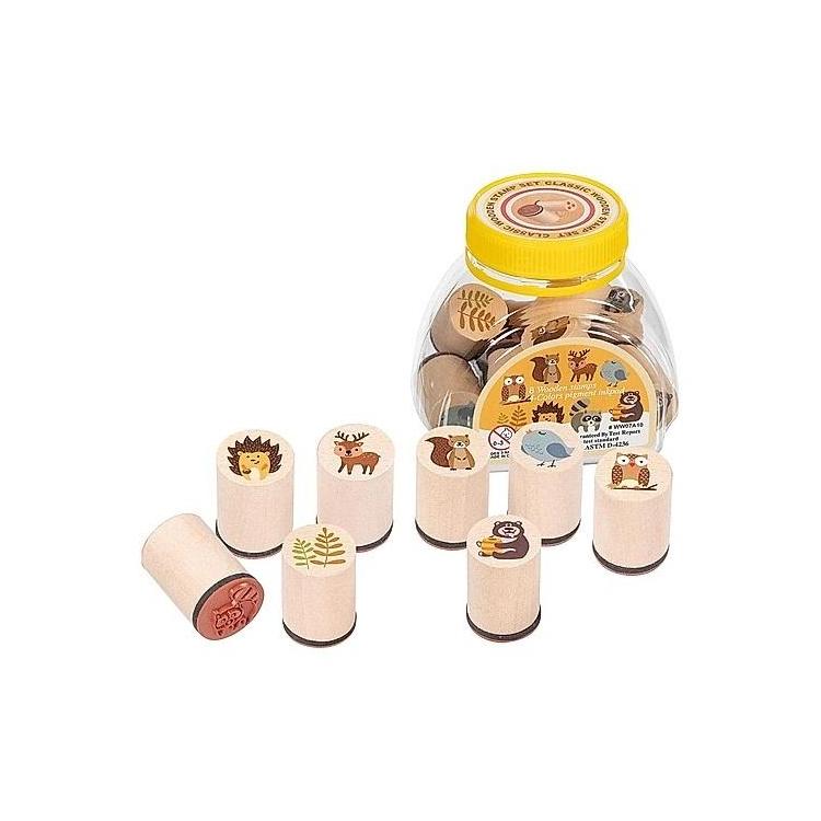 Zestaw stempelków zwierzęta leśne 8szt