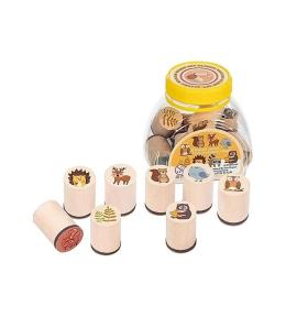 Zestaw stempelków zwierzęta leśne 8szt