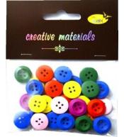 Guziki drewniane kolorowe 15mm 15g