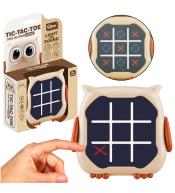 Gra 3w1 Kółko i Krzyżyk memory sowa beżowa