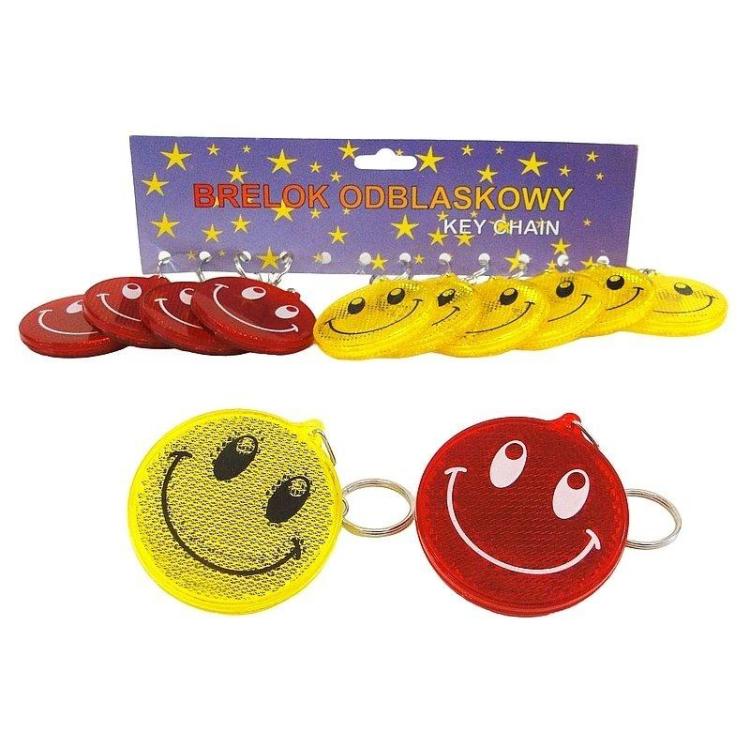 Brelok zawieszka odblaskowa z buźką 12szt