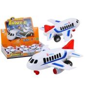 Samolot pasażerski że światłem i dźwiękiem biały