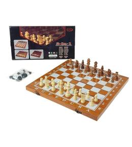 Szachy drewniane 3w1