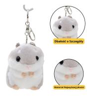 Brelok pluszowy Chomik szary 10cm