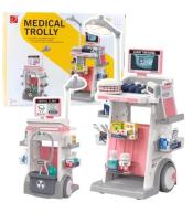 Zestaw doktor wózek medyczny różowy 26el