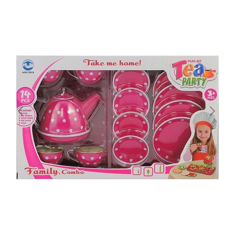 Zestaw do herbaty, metalowy 14el