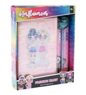 Pamiętnik z długopisem pomponem jasnoróżowy