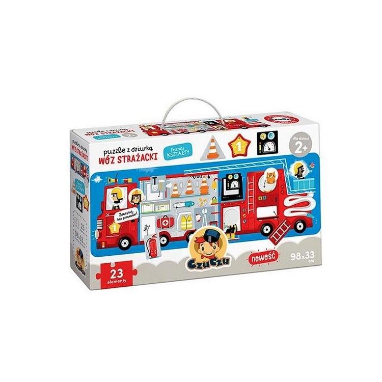 Puzzle z dziurką Wóz strażacki 2+
