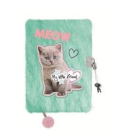 Pamiętnik z kłódką A5/96K włochacz Fluffy Kitty